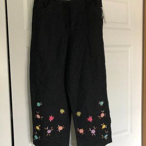 LARRY LEVINE Lined Black Culotte Pants Size 10 NWT